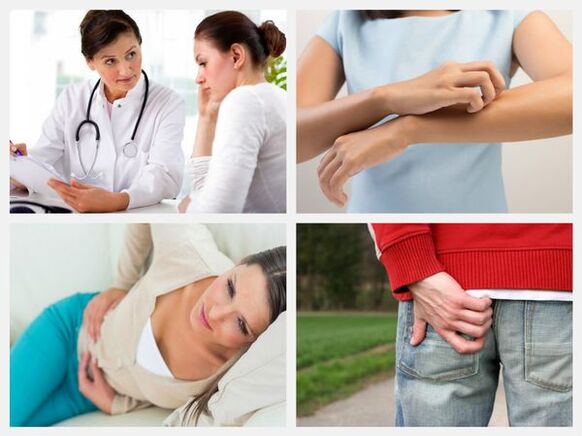 Symptoms of parasites in the body
